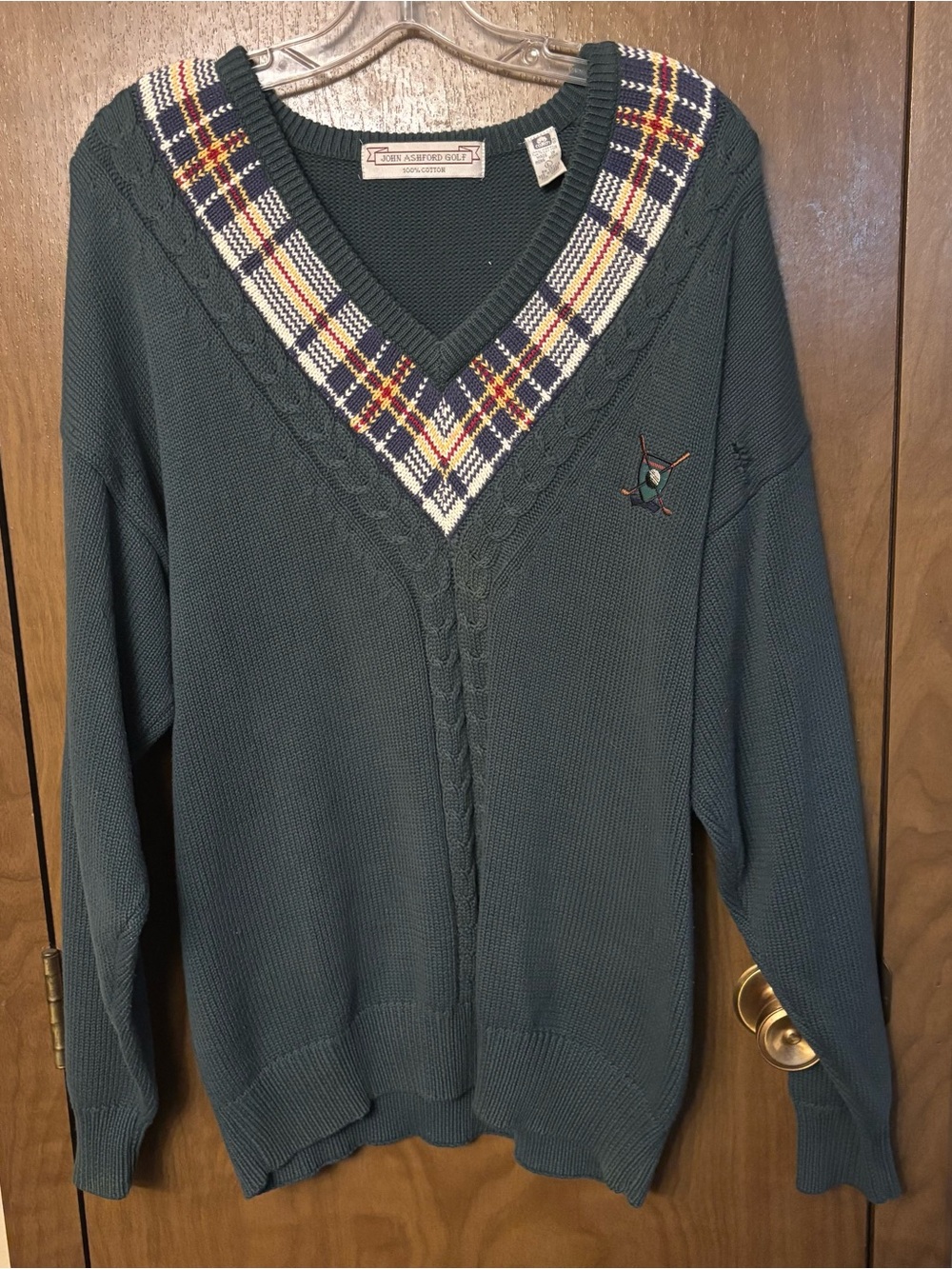John Ashford Dark Green Golf Sweater with Embroidered Logo